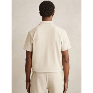 REISS ALBANY Textured Half Zip Polo Shirt